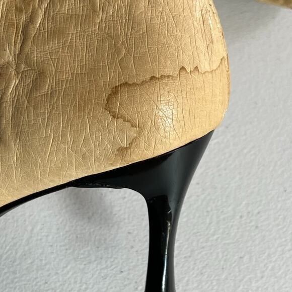 Lady Camp Boot Heels Women's Size Mex 23 US 6 Tan Leather Ostrich Side Zip - Picture 9 of 14